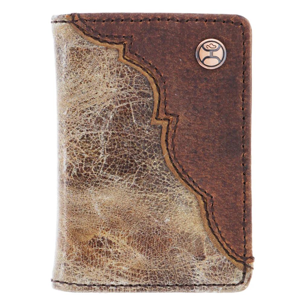 Hooey Chisholm Hooey Tricolor Western Corner Yoke Leather Bifold Money Clip-HFW032-BRTN