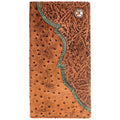 Hooey Sawyer Hooey Ostrich Print Leather Rodeo Wallet With Brown Overlay And Turquois-HW032-TNBR