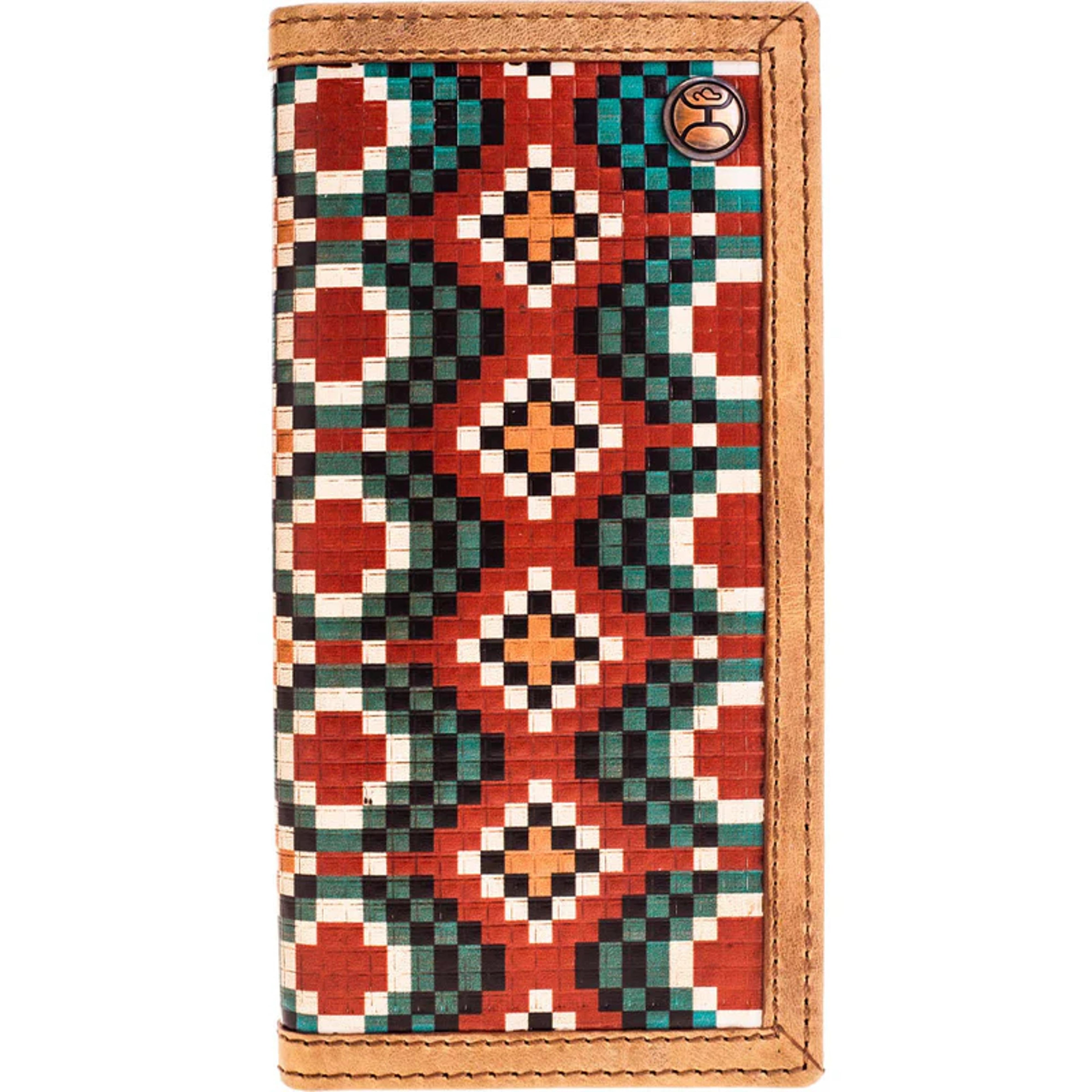 Hooey Takoda Hooey Faux Beaded Embossed Leather Rodeo Wallet-HW034-TNAZ