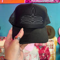 The Lattimore Claim Lattimore Western Boot Stitch Trucker Cap Black - Multiple Thread Colo | White-BOOTS-BLWH