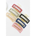 Love And Repeat Beaded Rectangle Matte Hair Claw-LRLBH1197