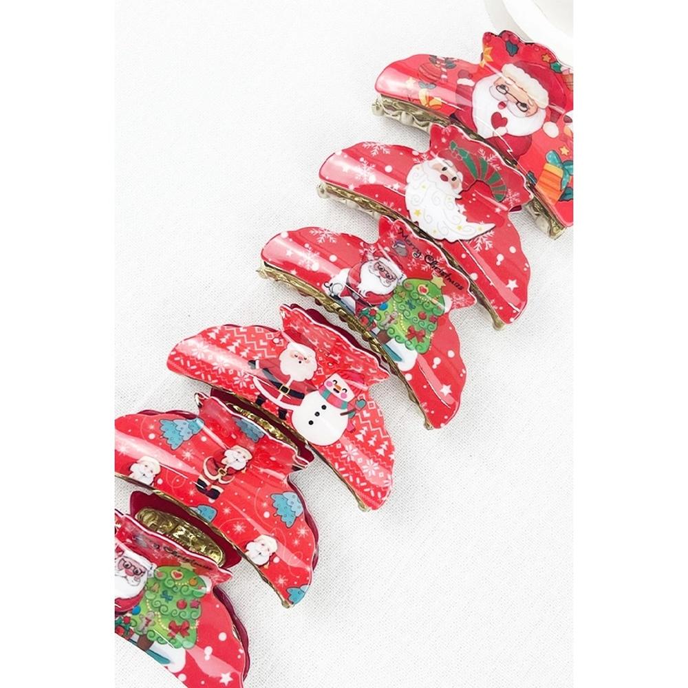 Love And Repeat Christmas Theme Assorted Santa Jaw Hair Clip-LRSSXHR2381