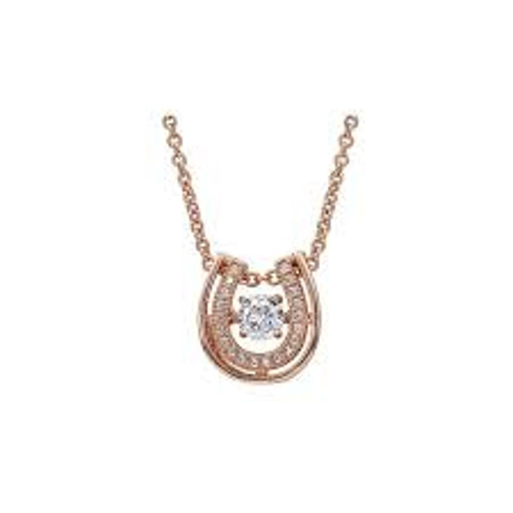 Montana Silversmiths Dancing With Luck Rose Gold Horseshoe Necklace-NC3867RG