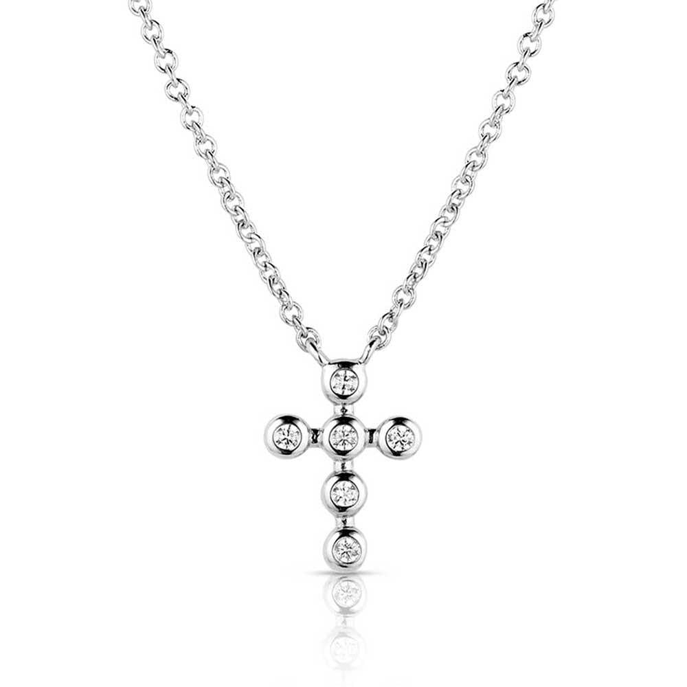 Montana Silversmiths Simple Belief Crystal Cross Necklace-NC5859