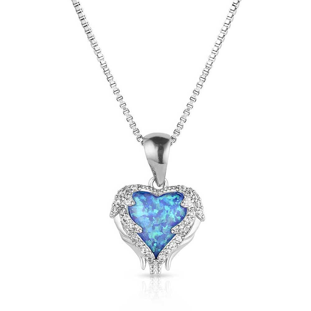 Montana Silversmiths Hearts Flame Opal Necklace-NC5873