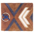 Hooey Kamali Roughy Roughout Brown Blue Ivory Patchwork Wallet W/ Debossed Roughy 2-RBF015-BRTN