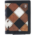 Hooey Smackdown Patchwork Leather Bifold Money Clip Front Wallet With Roughy Logo Riv-RFW009-BRBK