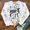 Ranchy Roan Black Sheep Distressed Western Sweatshirt-RRS1