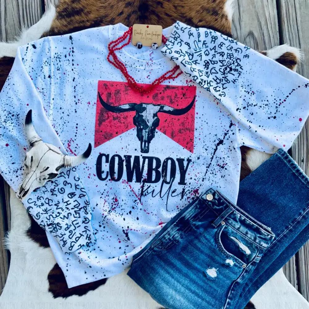 Ranchy Roan Distressed Cattle Cowboy Killer Western Sweatshirt-RRS4