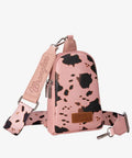 Montana West Wrangler Cow Print Crossbody Sling Chest Bag -Pink - Pink-WG133-210PK