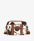 Montana West Wrangler Cow Print Crossbody Purse With Wallet Compartment - Brown - Brown-WG133-3003BR