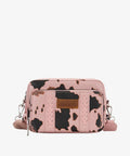 Montana West Wrangler Cow Print Crossbody Purse With Wallet Compartment -Pink - Pink-WG133-3003PK