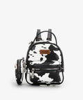 Montana West Wrangler Cow Print Mini Backpack With Coin Pouch - Black - Black-WG133-8600BK