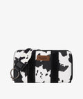 Montana West Wrangler Cow Print Wallet -Black - Black-WG133-W006BK