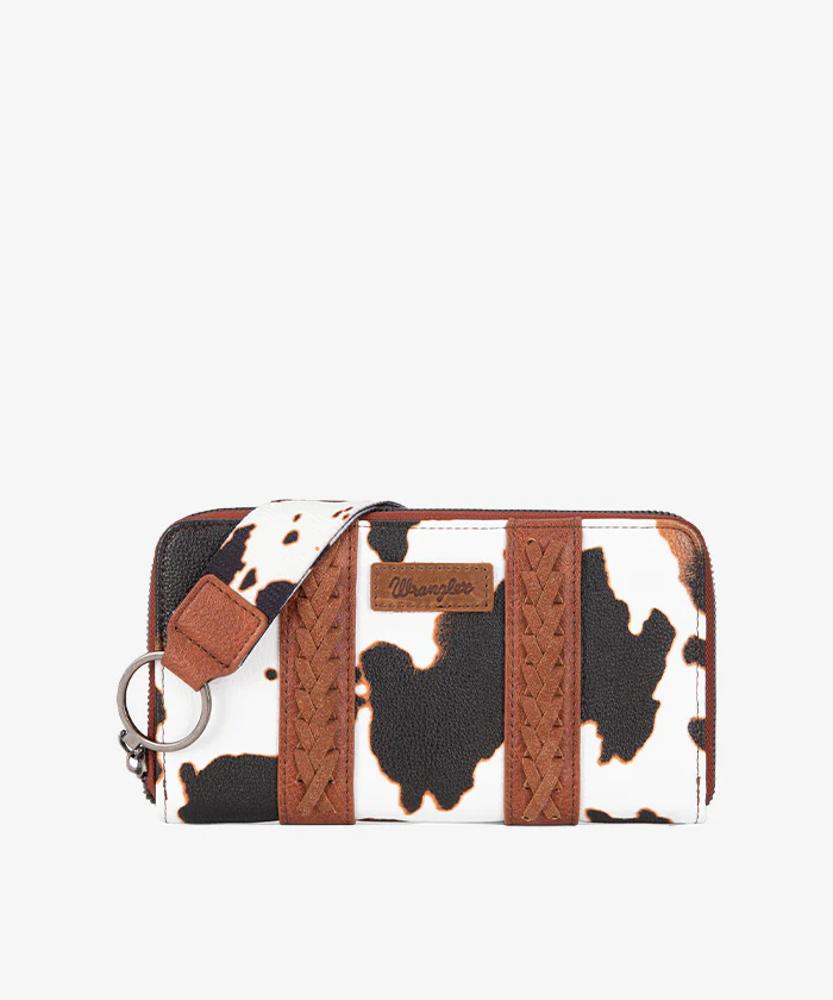 Montana West Wrangler Cow Print Wallet -Brown - Brown-WG133-W006BR