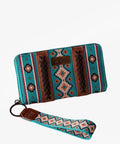 Montana West Wrangler Southwestern Art Print Wallet Turquoise Turquoise-WG2203-W006TQ