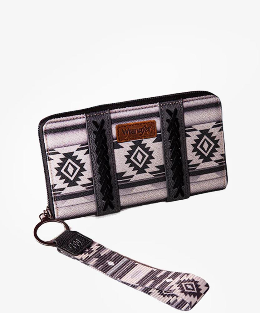 Montana West Wrangler Southwestern Art Print Wallet Black Black-WG2203A-W006BK