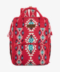 Montana West Wrangler Allover Wrangler Aztec Printed Callie Backpack Burgundy Burgundy-WG2204-9110BDY
