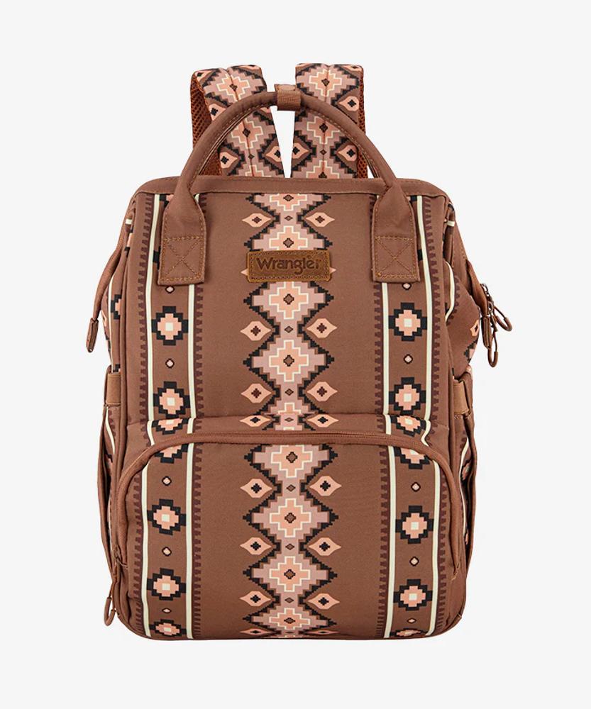 Montana West Wrangler Aztec Printed Callie Backpack Camel Camel-WG2204-9110CM