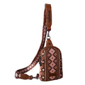 Montana West Wrangler Aztec Print Crossbody Sling Chest Bag Dark Brown Dark Brown-WG2205-210DBR