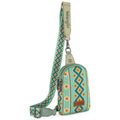 Montana West Wrangler Aztec Print Crossbody Sling Chest Bag Light Green Light Green-WG2205-210LGN