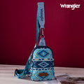 Montana West Wrangler Aztec Print Crossbody Sling Chest Bag Navy Navy-WG2205-210NY