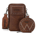 Montana West Wrangler Crossbody Cell Phone Purse Zippered Compartment With Coin Pouch Dark-WG48S-270DBR