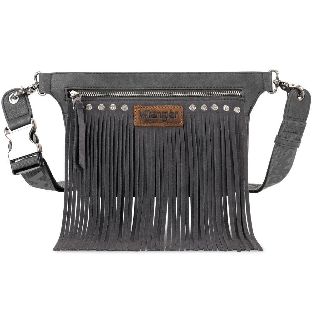 Montana West Wranglerfringefannypackbeltbagslingbagreyrey-WG73-8194GY