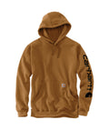 Carhartt Mens Loose Fit Midweight Logo Sleeve Graphic Hoodie Carhartt-K288-BRN