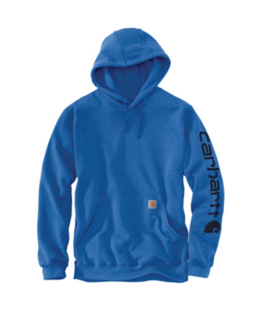 Carhartt Mens Loose Fit Midweight Logo Sleeve Graphic Hoodie Beacon Blue-K288-HH7