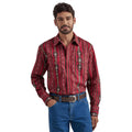 Wrangler Mens Checotah Ls Snap Burgandy-112337429