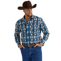 Wrangler Mens Checotah Ls Snap Blue 4419-112344419