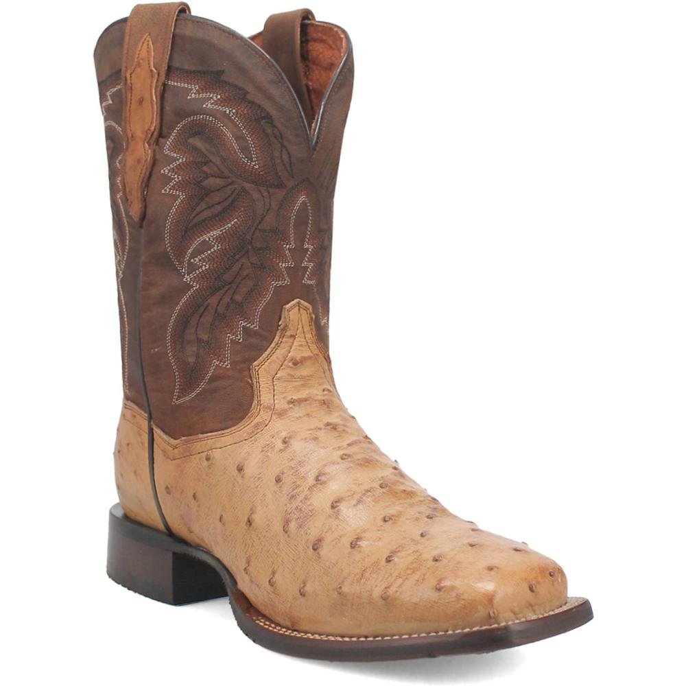 Dan Post Mens Alamosa Ostrich Western Cowboy Boot Sand-DP4184