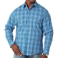 Wrangler Mens Wr Ls Snap Shirt Blue-112317085
