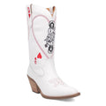 Dingo Womens Queen a Hearts Boot White Western-DI174-WH