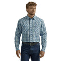 Wrangler Mens Fa23 Mens Wfs Ls Snap Mwfs32304b Blue-112330763