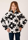 Roper Kids 1/4 Zippolar Fuzzy Fleece Azt 6195BL - Blue-298-250-6195BL