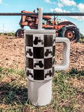 Flying S Kids 24oz Western Tumbler | Grey Checked Tractor-1572-GR-CKTR