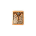 M and F Western Ariat Bifold Calf Hair Baskt Weave Natural - Mens