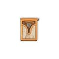 M&F Western Ariat Bifold Money Clip Calf Hair Basket Weave Natural