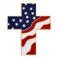 Pin Mart American Flag Cross Magnetic Pin-S614