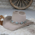 Willow Lane Hat Co Silver Concho Chain Hat Band Turquoise Stone-WL-CNCH04