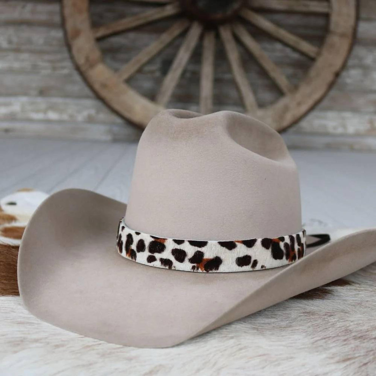 Willow Lane Hat Co Leopard Print Leather Hat Band - Amelia-WL-LTHR01