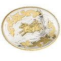 Western Express Inc Bull Rider Silver Buckle Floral Oversize-FR-875