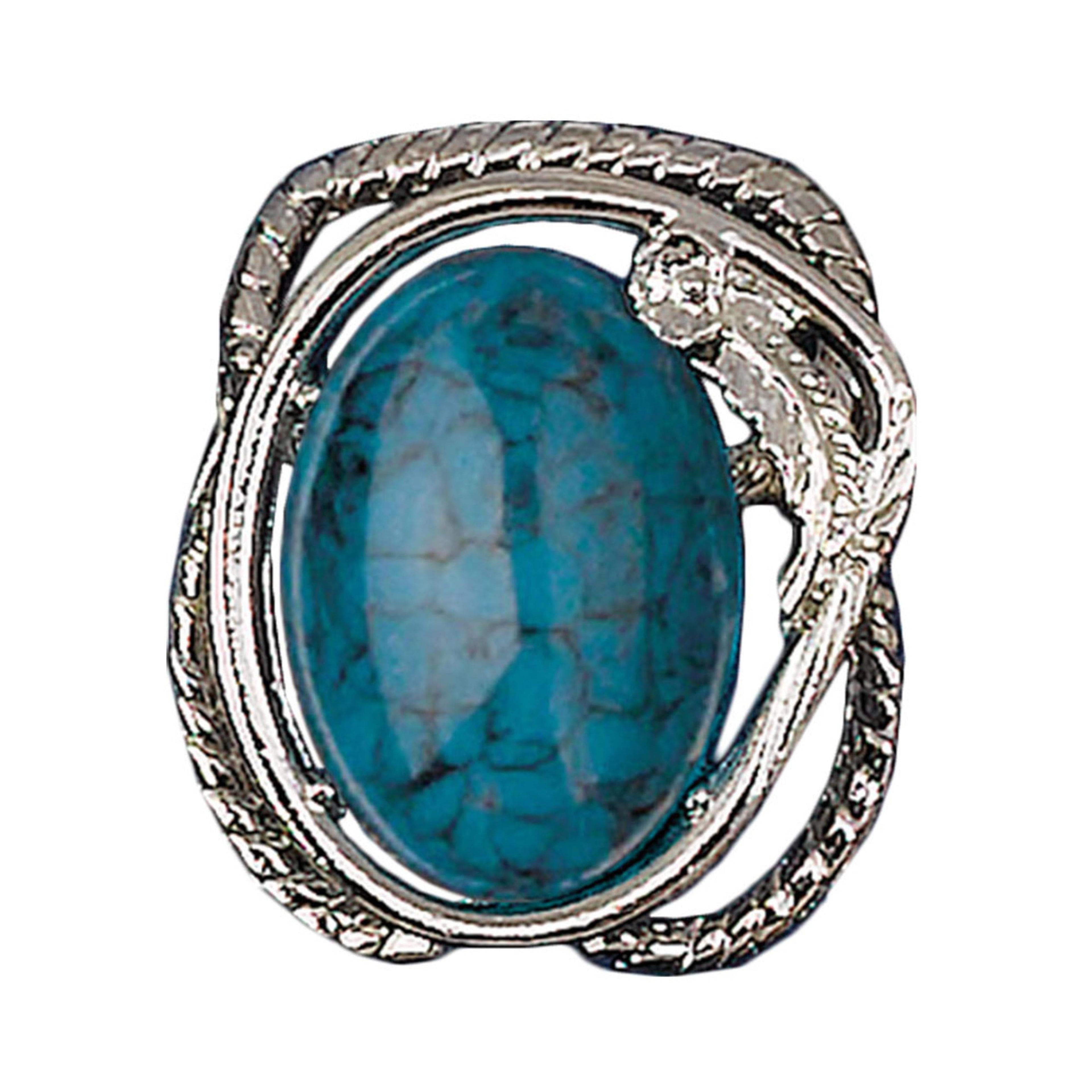 Western Fashions Scarf Slide Turquoise Stone