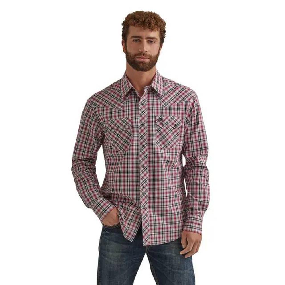 Wrangler Mens Sp24 Mens Retro Core Ls - Mv12403r Red-112344301