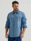 Wrangler Mens Vintage Wrngler Shirt Blue-112345068