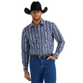 Wrangler Mens Sum24 Checotah Ls Snap-mc22402n Blue-112346070