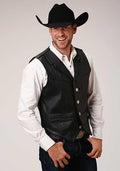 Roper Mens Nappa Collar Vest - Blue-75-510-503BL