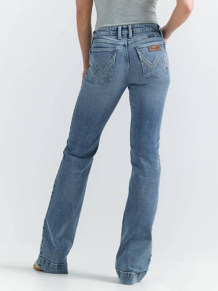 Wrangler Womens Retro Mid-rise Trouser Mae Navy-112352977